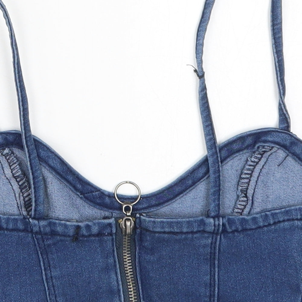 RT Womens Blue  Denim Cropped Tank Size 8