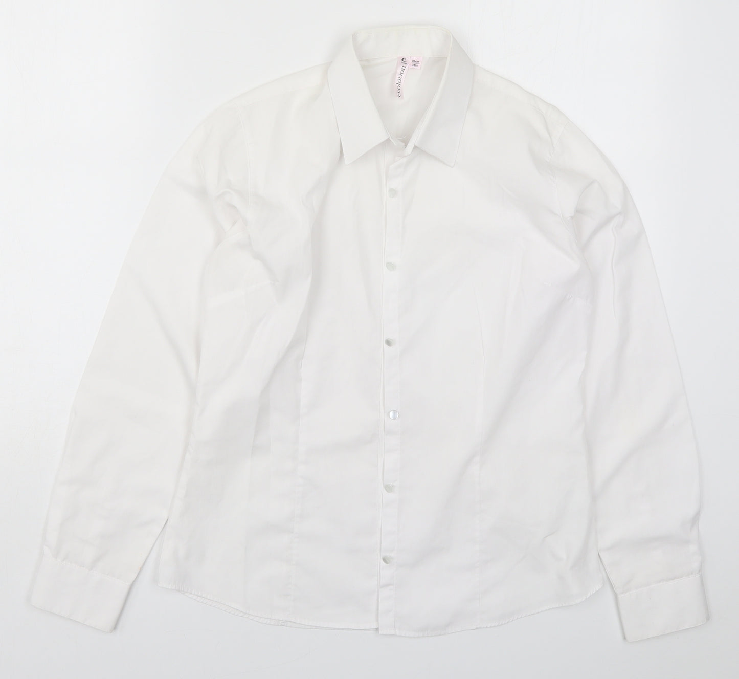 Evolution Womens White   Basic Button-Up Size 8