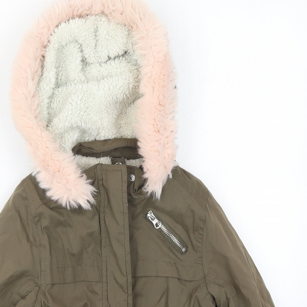 F&F Girls Green   Basic Coat Coat Size 4-5 Years