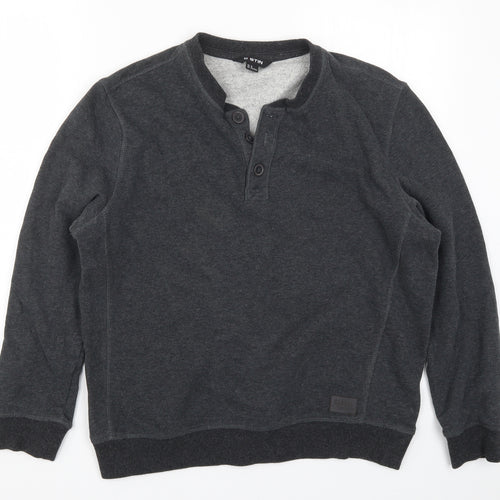 Ostin Mens Grey   Henley Sweatshirt Size M