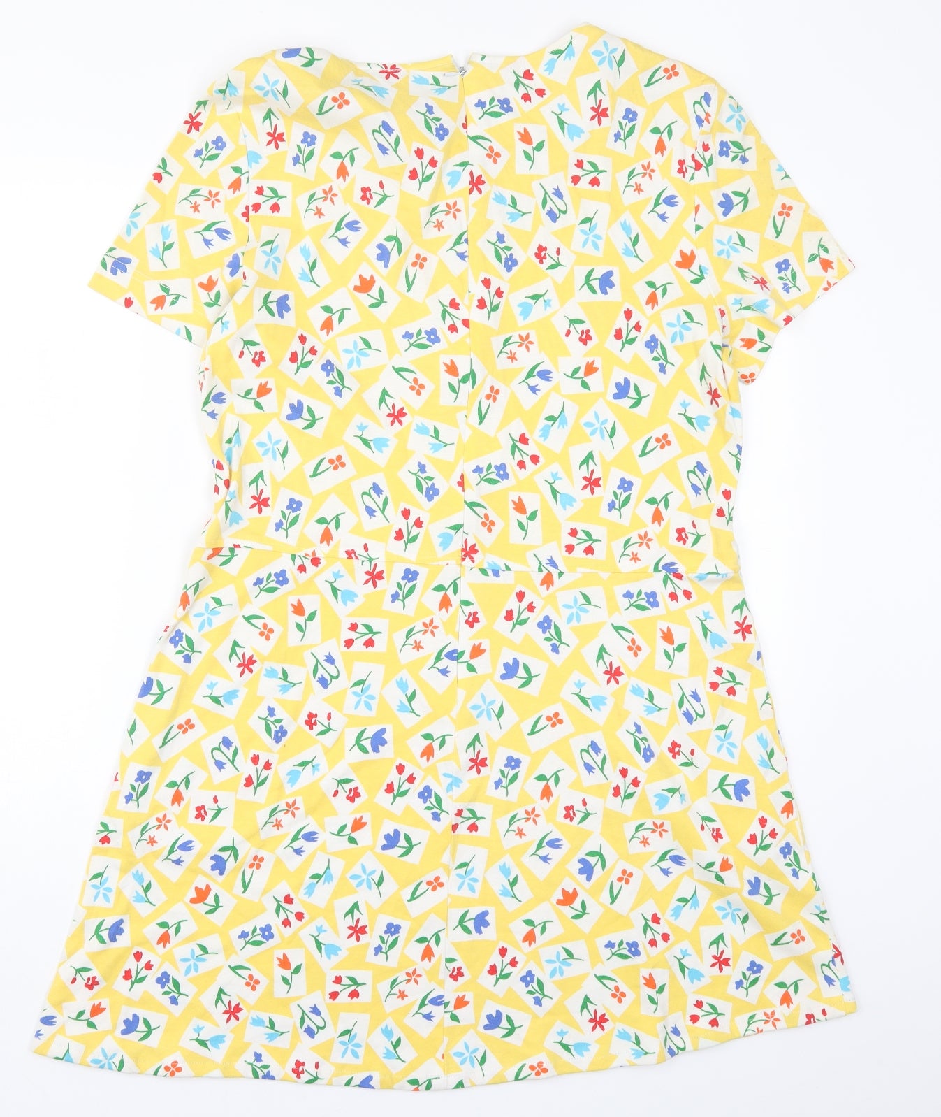 Talbots Womens Yellow Floral  A-Line  Size XL