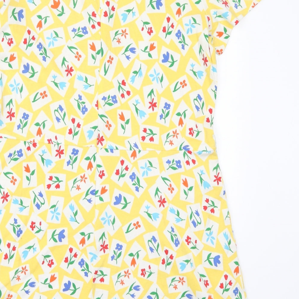 Talbots Womens Yellow Floral  A-Line  Size XL