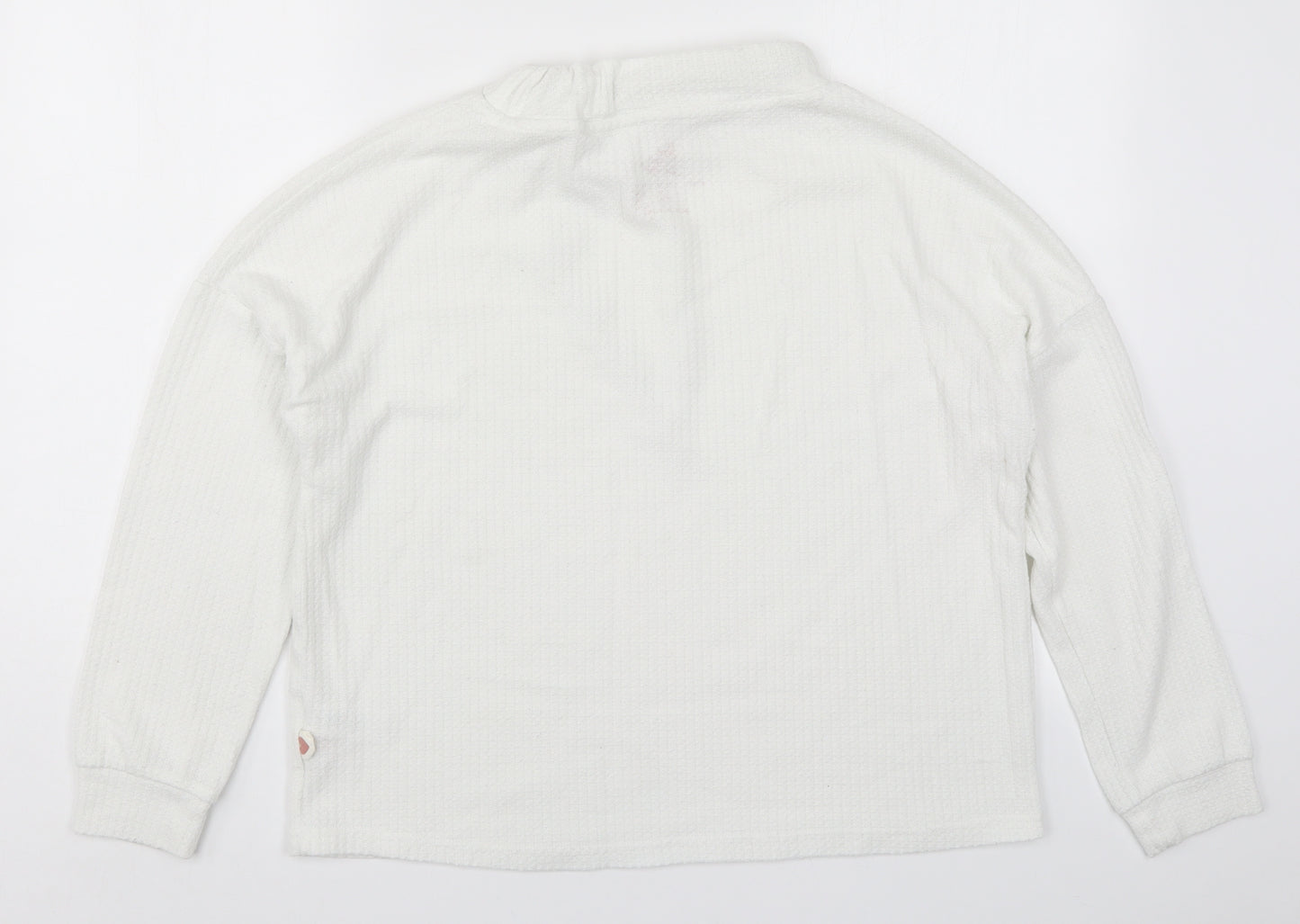 Primark Womens White Solid  Top Pyjama Top Size 10