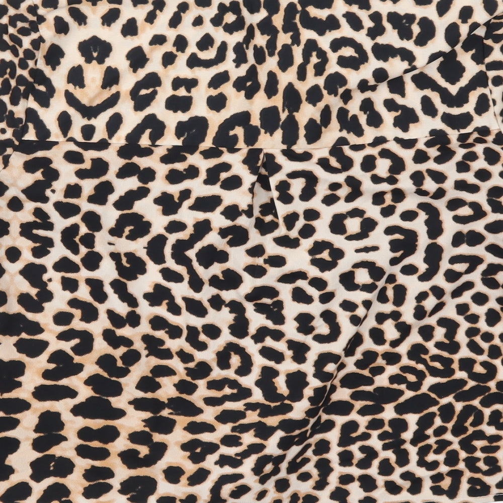 Influence Womens Brown Animal Print  Top Pyjama Top Size 14