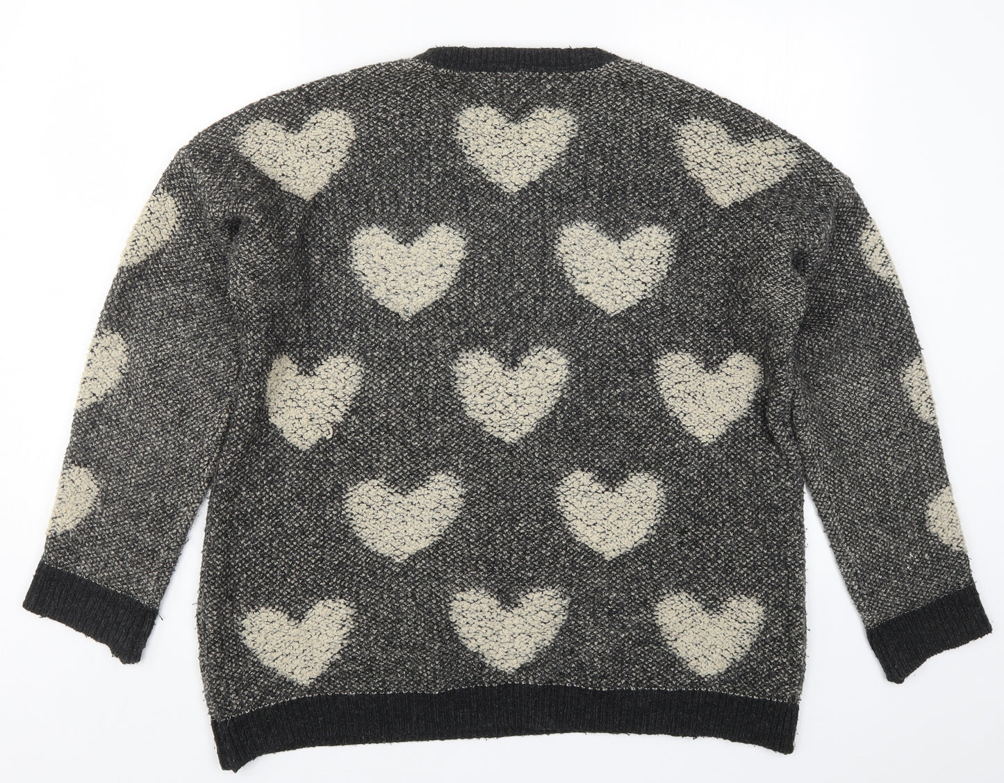 Atmosphere Womens Grey  Knit Pullover Jumper Size 14  - Love Hearts