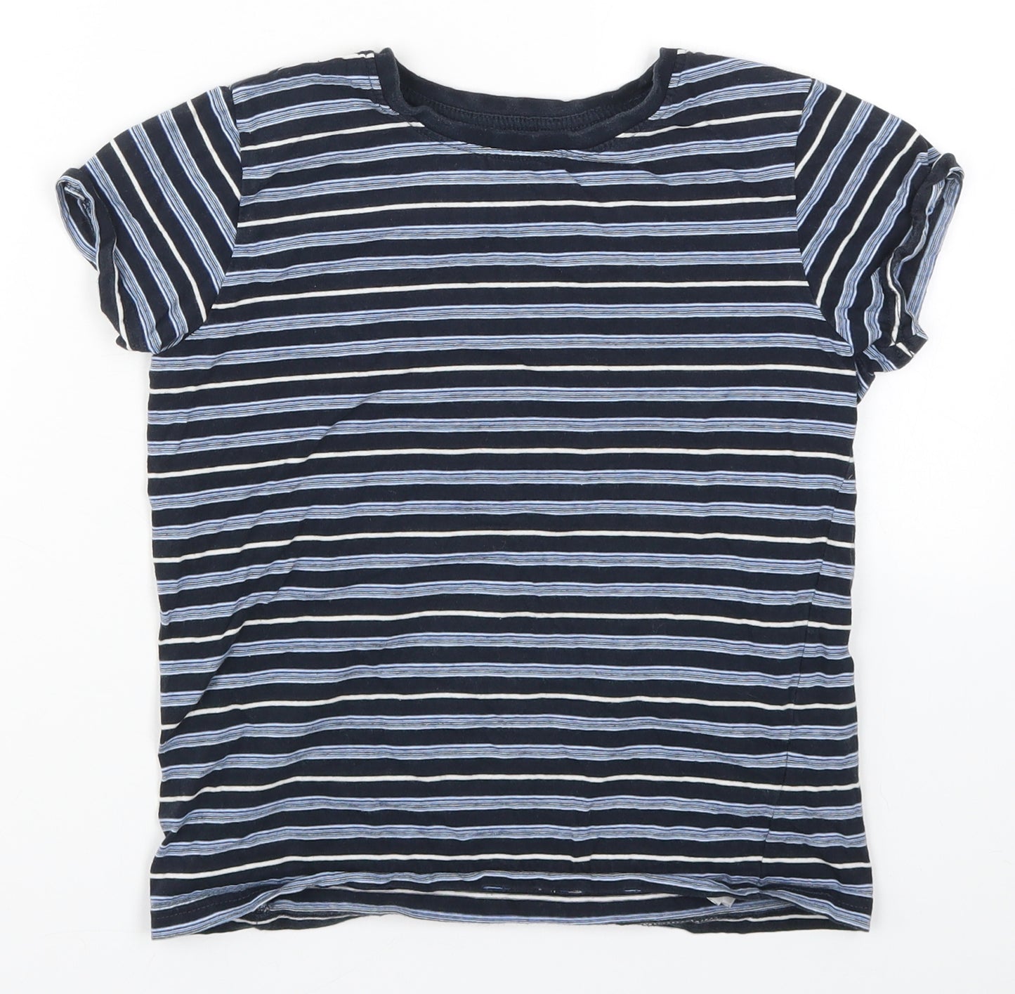 Primark Boys Blue Striped  Basic T-Shirt Size 9-10 Years