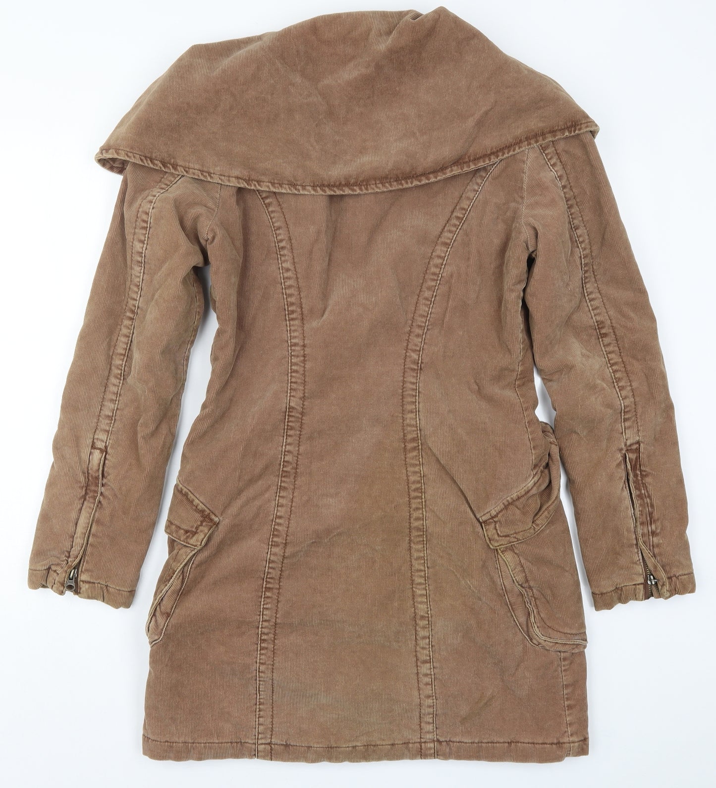 Pepe Jeans Womens Beige  Corduroy Jacket Coat Size M