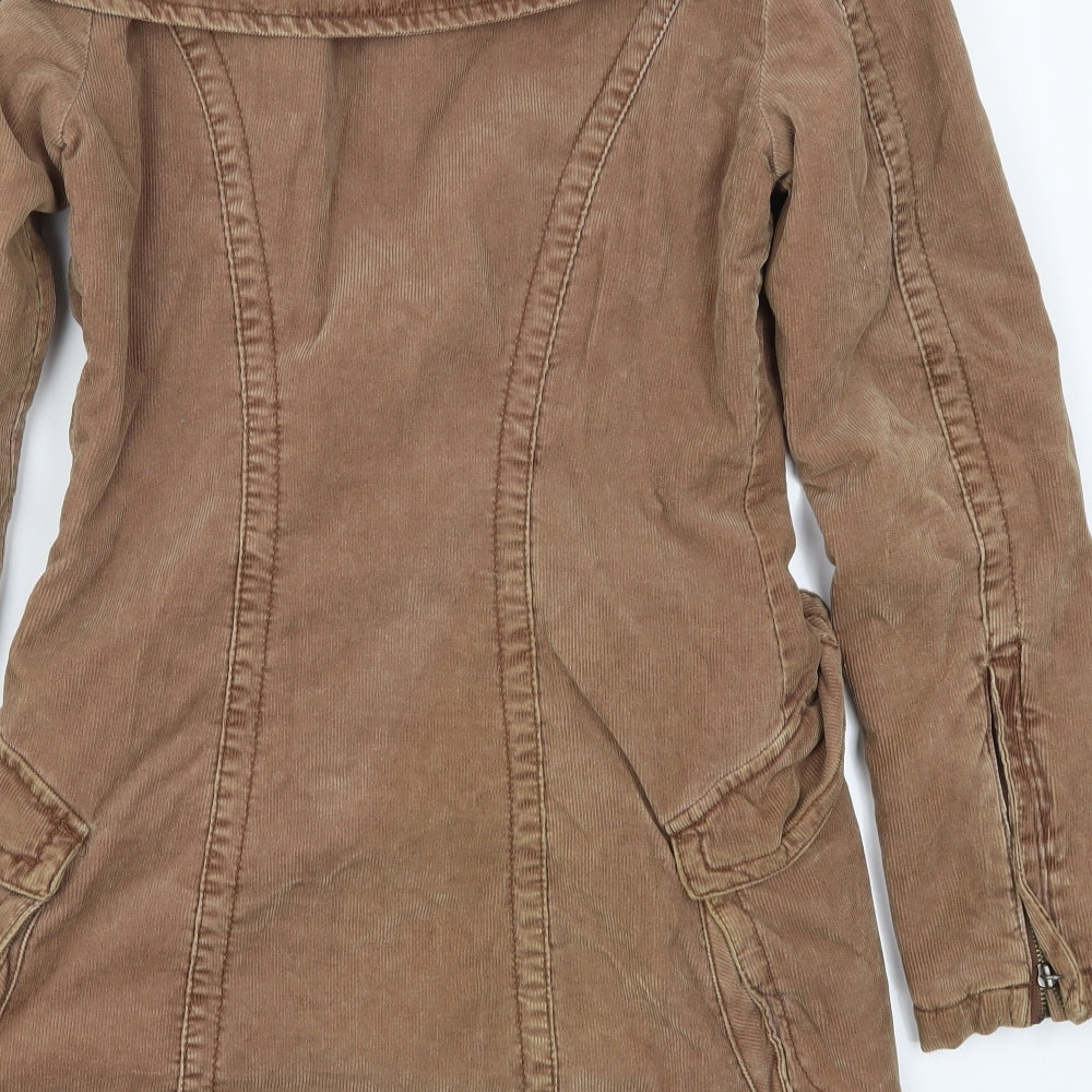 Pepe Jeans Womens Beige  Corduroy Jacket Coat Size M