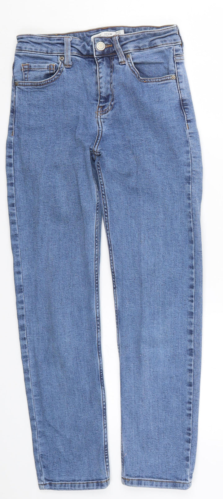 Bershka Womens Blue Denim Straight Jeans Size 4 L24 in