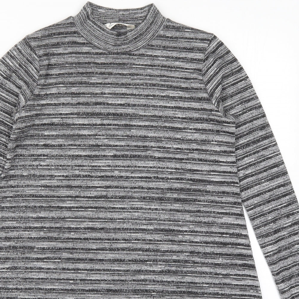 Miss Selfridge Womens Grey Striped  A-Line  Size 6