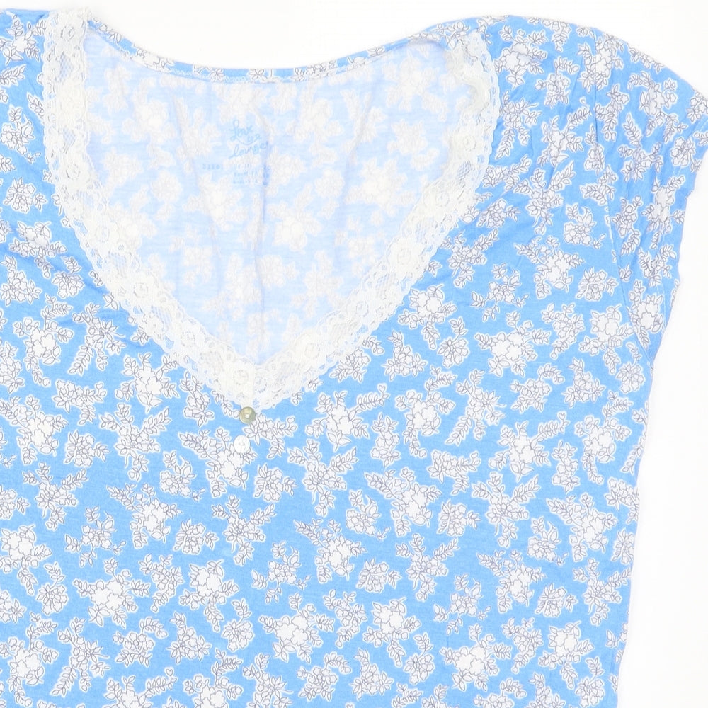 Primark Womens Blue Floral  Top Pyjama Top Size 18