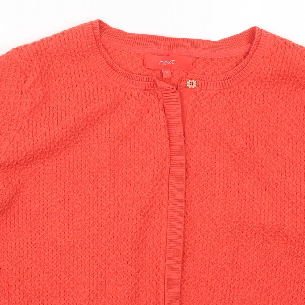 NEXT Womens Red  Knit Cardigan Jumper Size 18