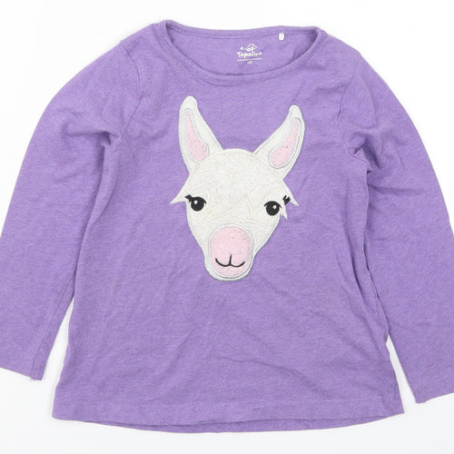 Topolino Girls Purple   Basic T-Shirt Size 7 Years  - Alpaca