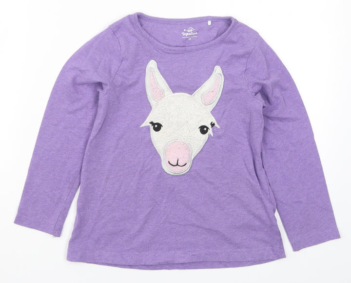 Topolino Girls Purple Basic T-Shirt Size 7 Years - Alpaca