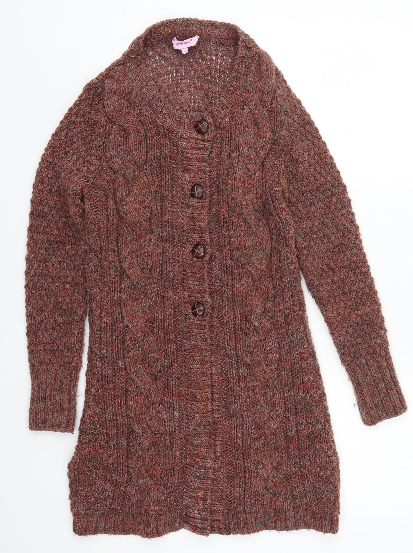 Per Una Womens Brown  Knit Cardigan Jumper Size S