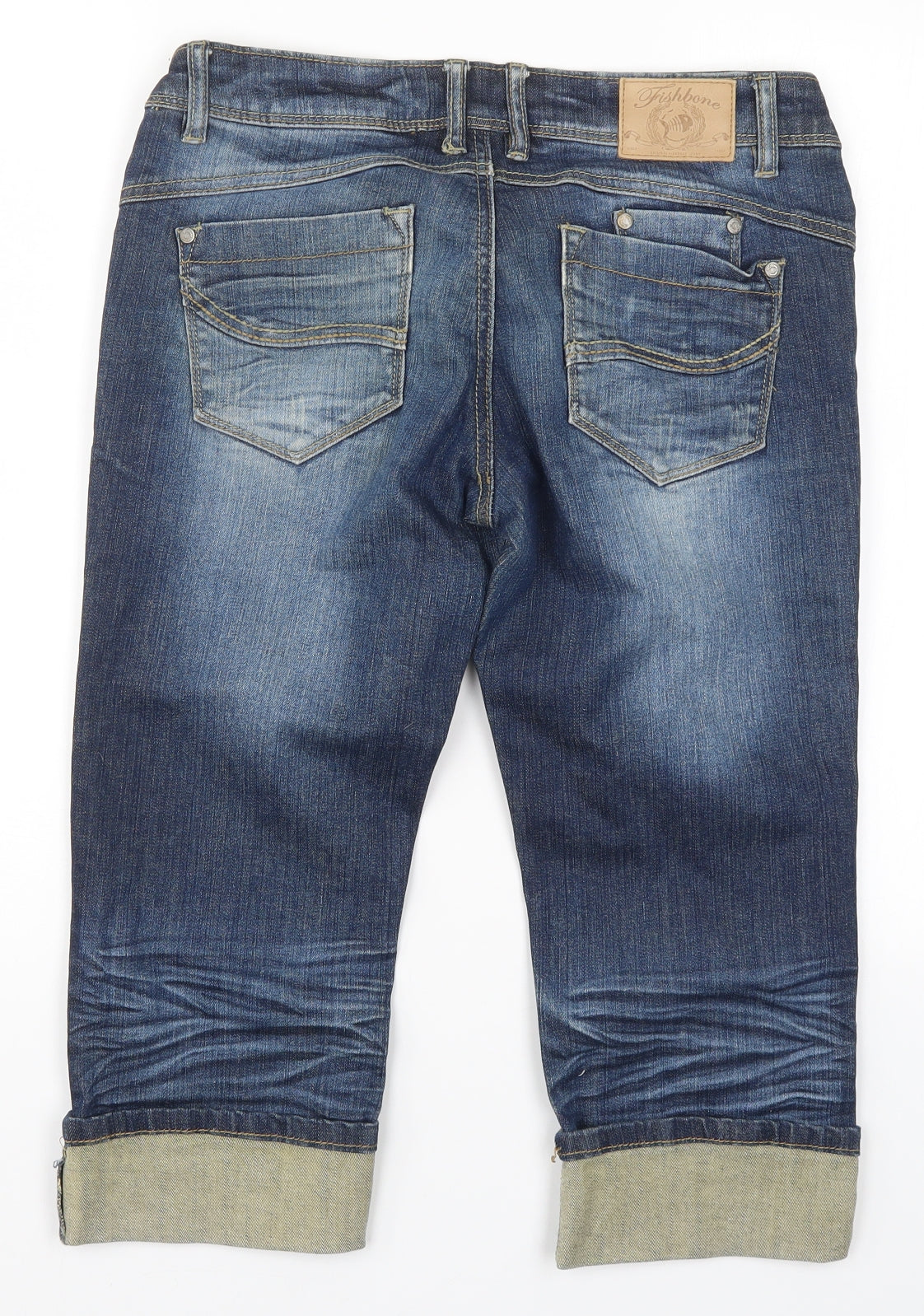 Fishbone Mens Blue  Denim Bermuda Shorts Size 29