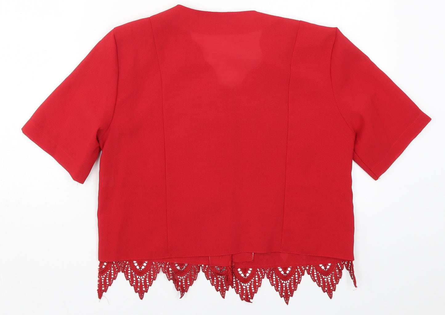 Mac Collection Womens Red  Lace Basic Button-Up Size M