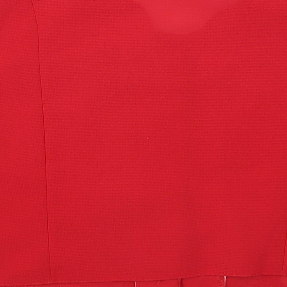 Mac Collection Womens Red  Lace Basic Button-Up Size M