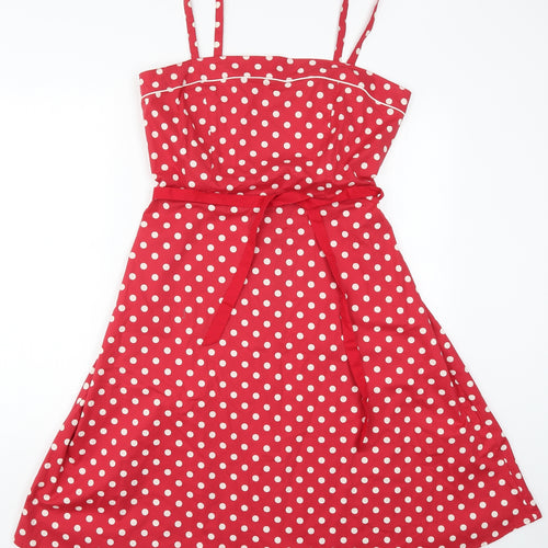 Papaya Womens Red Polka Dot  A-Line  Size 16