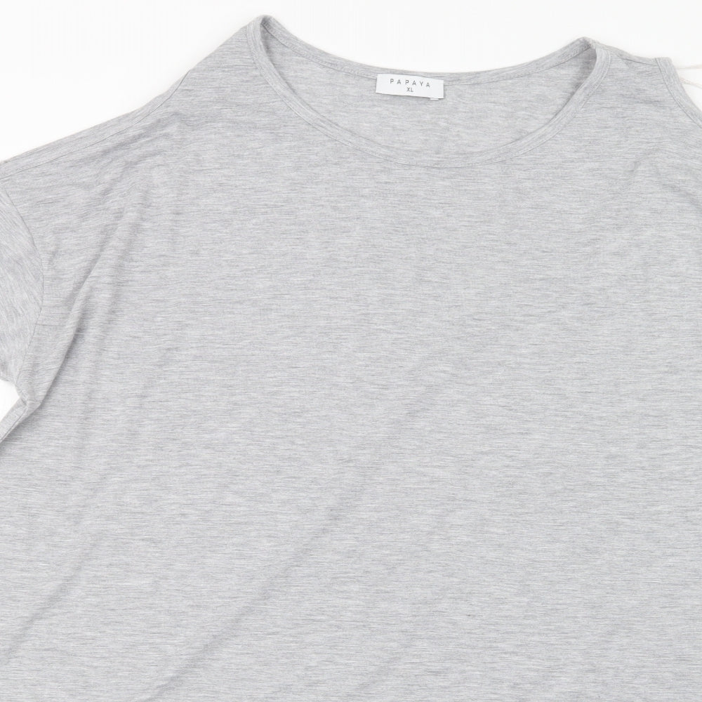 Papaya Womens Grey   Basic T-Shirt Size XL