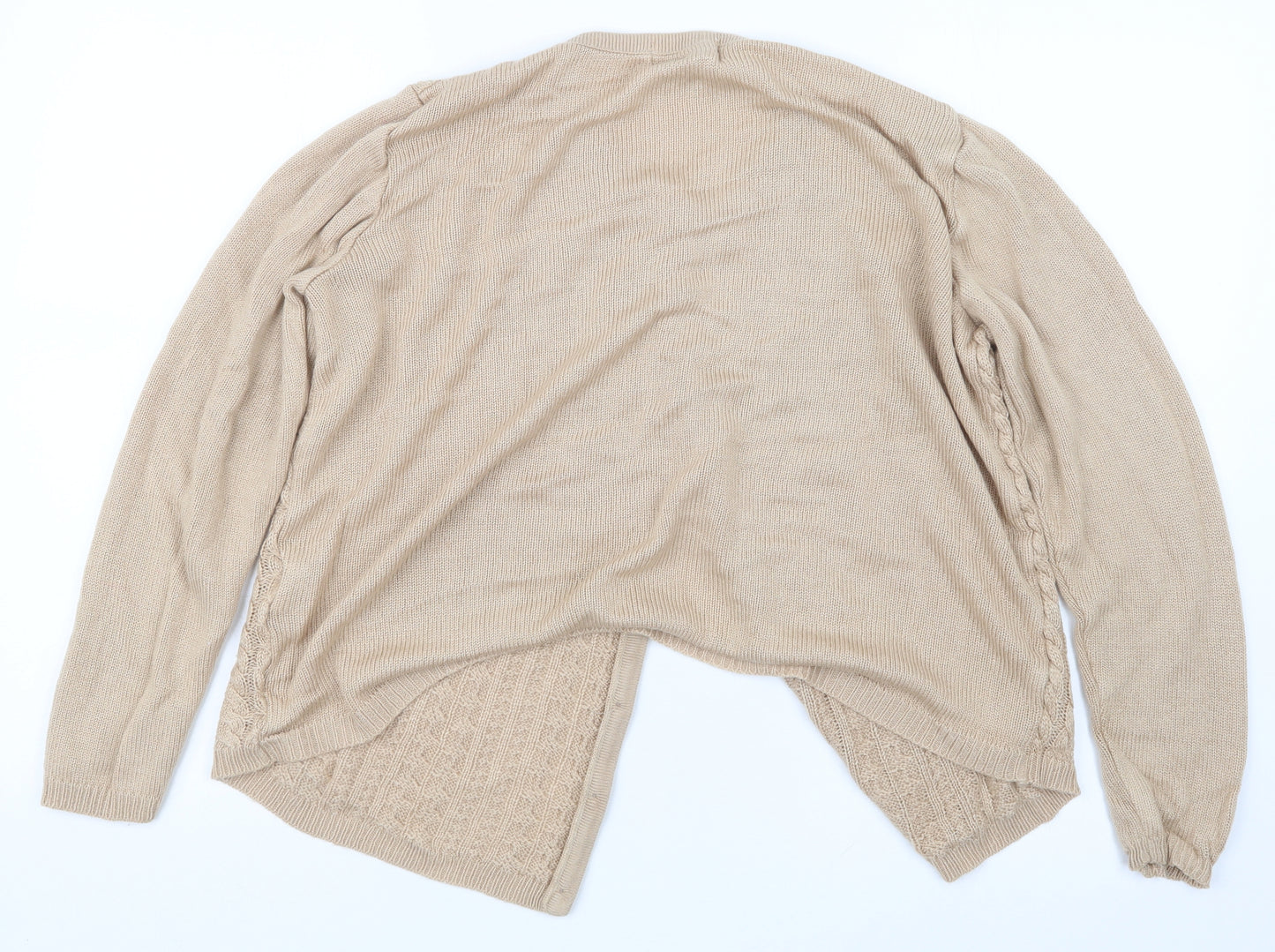 Afibel Womens Beige  Knit Cardigan Jumper Size 10