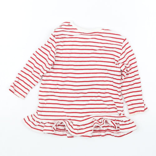 NEXT Girls Red Striped  Basic T-Shirt Size 6-9 Months