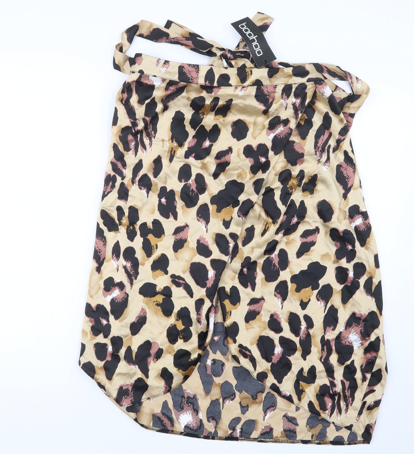 Boohoo Womens Black Animal Print  A-Line Skirt Size 18