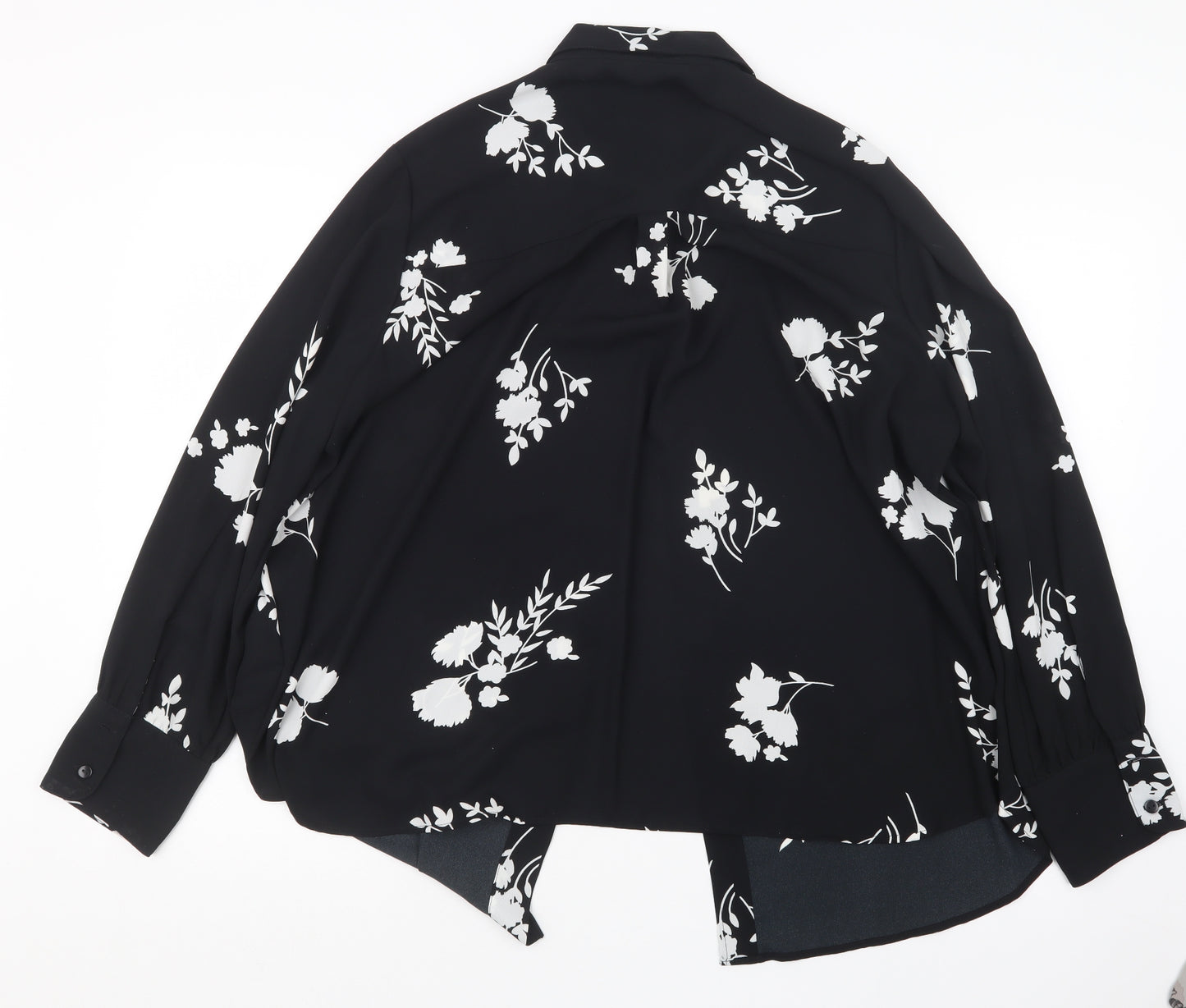 Marks and Spencer Womens Black Geometric  Basic Button-Up Size 20