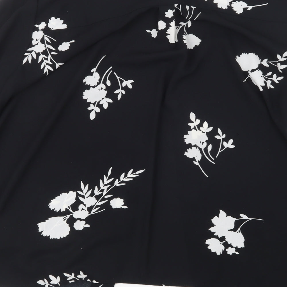 Marks and Spencer Womens Black Geometric  Basic Button-Up Size 20