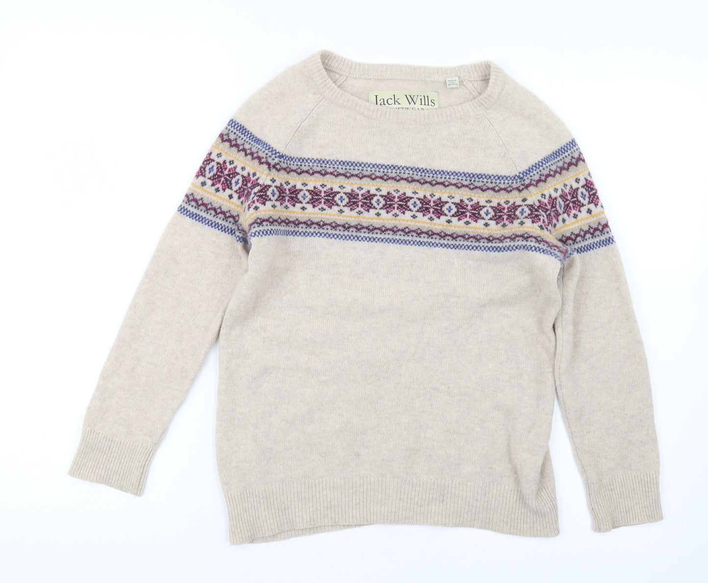 Jack Wills Womens Beige  Knit Pullover Jumper Size 10