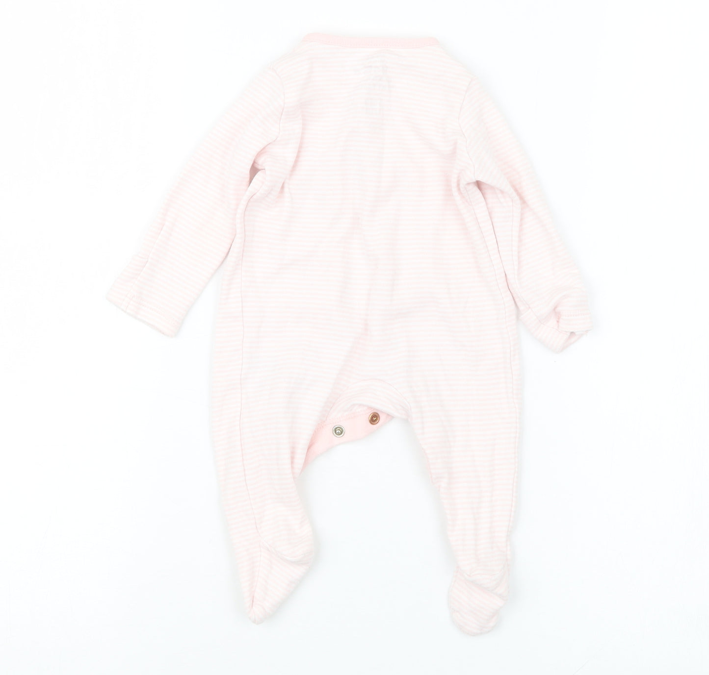 F&F Girls Pink Striped  Babydoll One Piece Size 0-3 Months