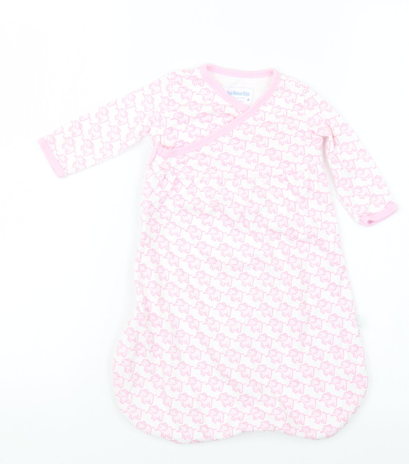 JoJo Maman Bébé Girls Pink Geometric  Babydoll One Piece Size 0-3 Months  - Sleep Bag