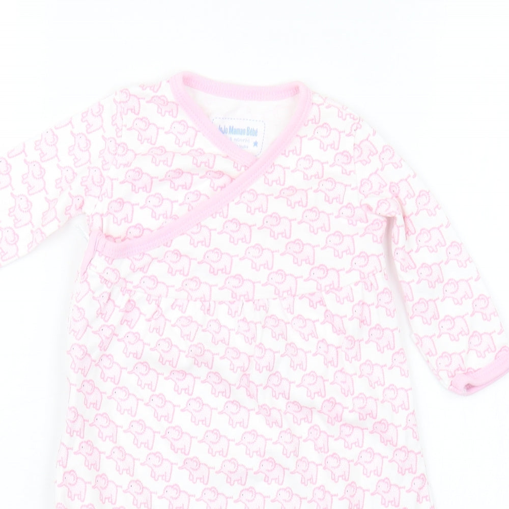 JoJo Maman Bébé Girls Pink Geometric  Babydoll One Piece Size 0-3 Months  - Sleep Bag