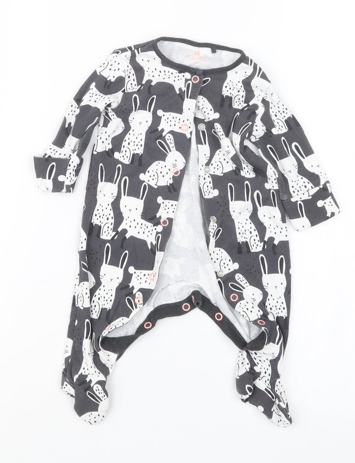 NEXT Girls Black Geometric  Babydoll One Piece Size 0-3 Months