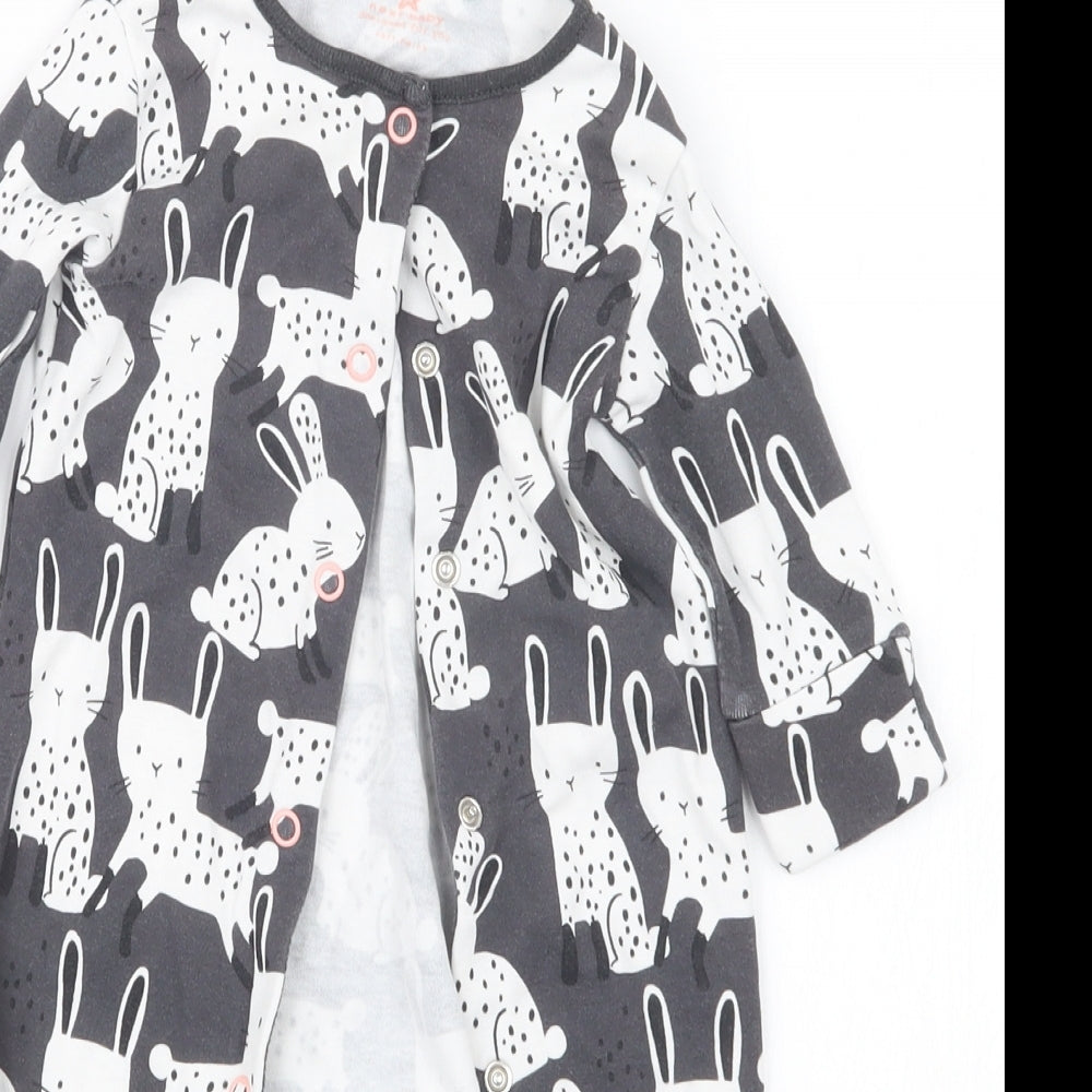 NEXT Girls Black Geometric  Babydoll One Piece Size 0-3 Months