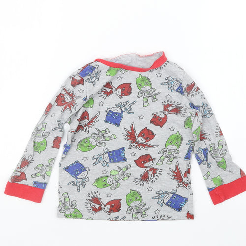 Preworn Boys Grey Geometric   Pyjama Top Size 2-3 Years