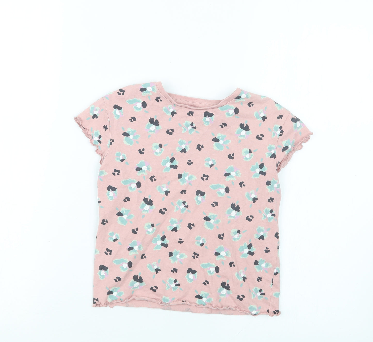 George Girls Pink Geometric  Basic T-Shirt Size 5-6 Years