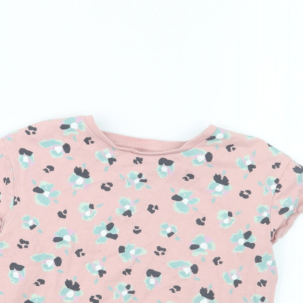 George Girls Pink Geometric  Basic T-Shirt Size 5-6 Years