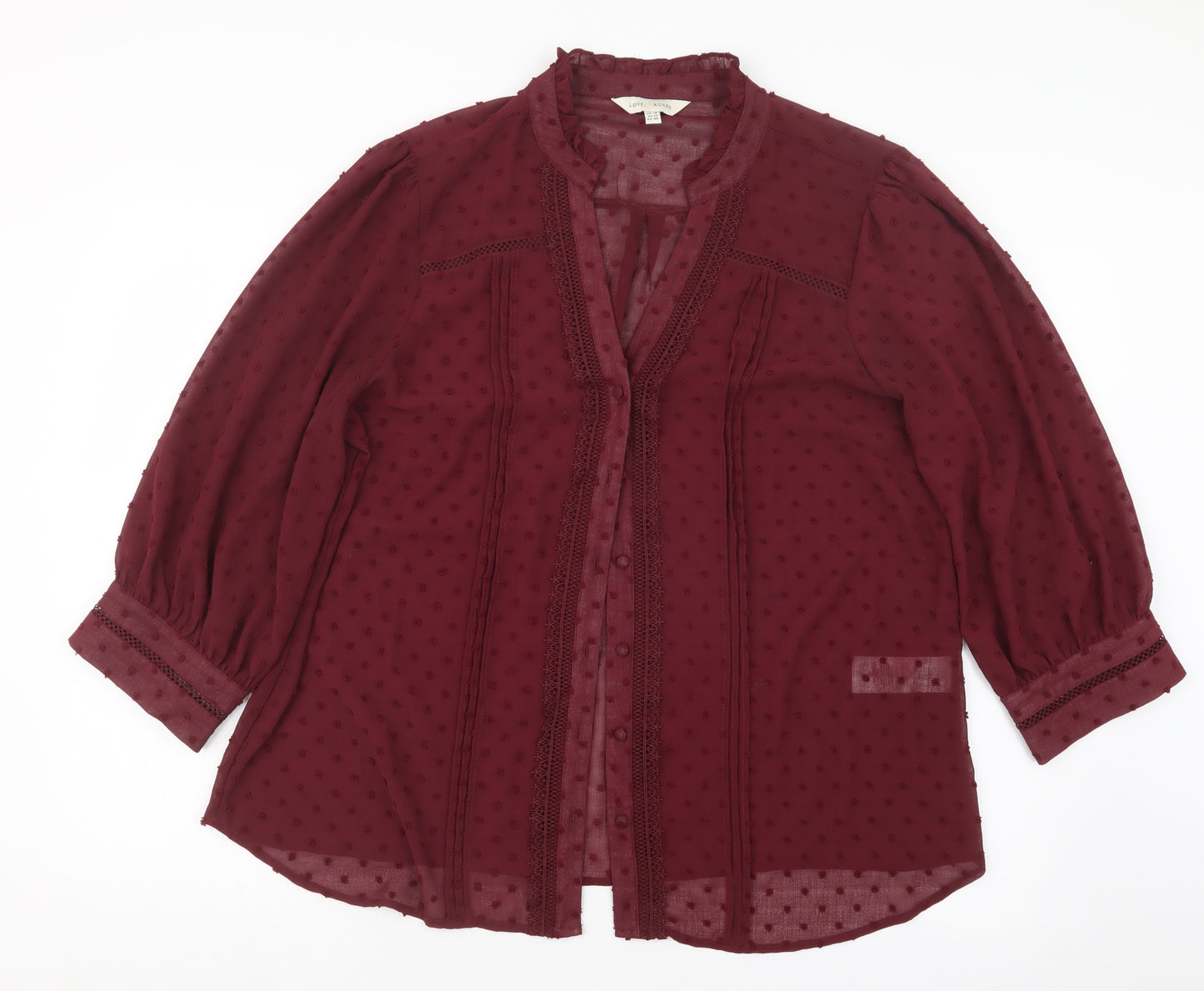 Love & Roses Womens Purple   Basic Button-Up Size 18