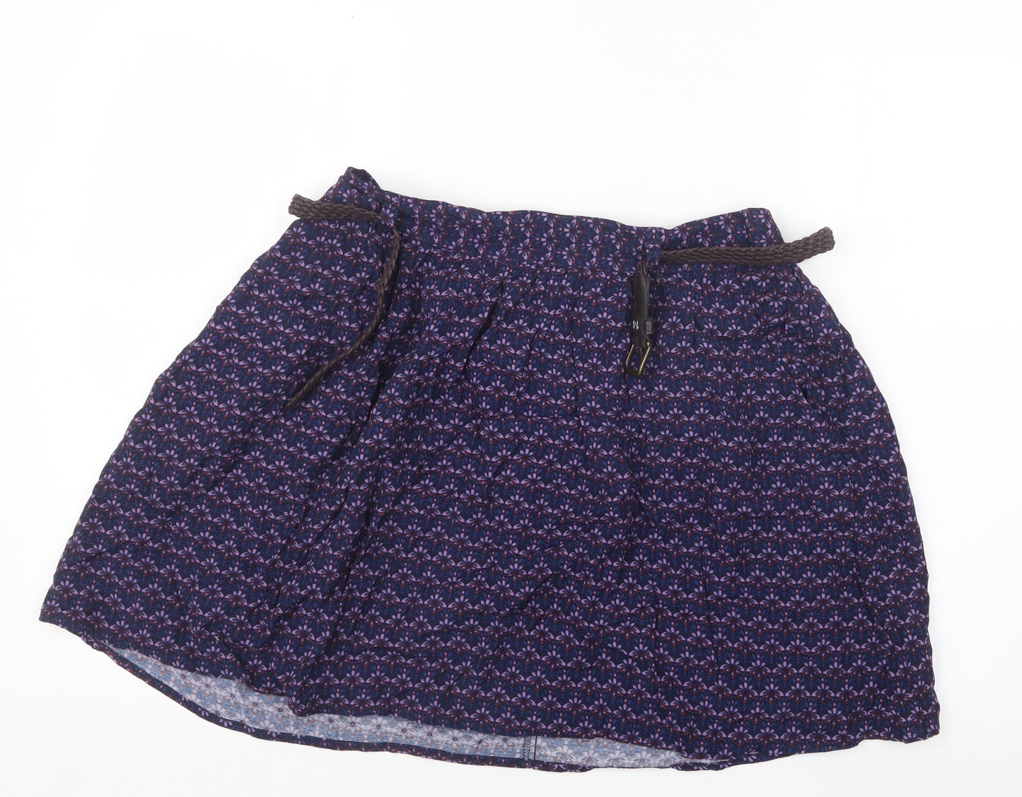 Marks and Spencer Womens Purple Floral  A-Line Skirt Size 14