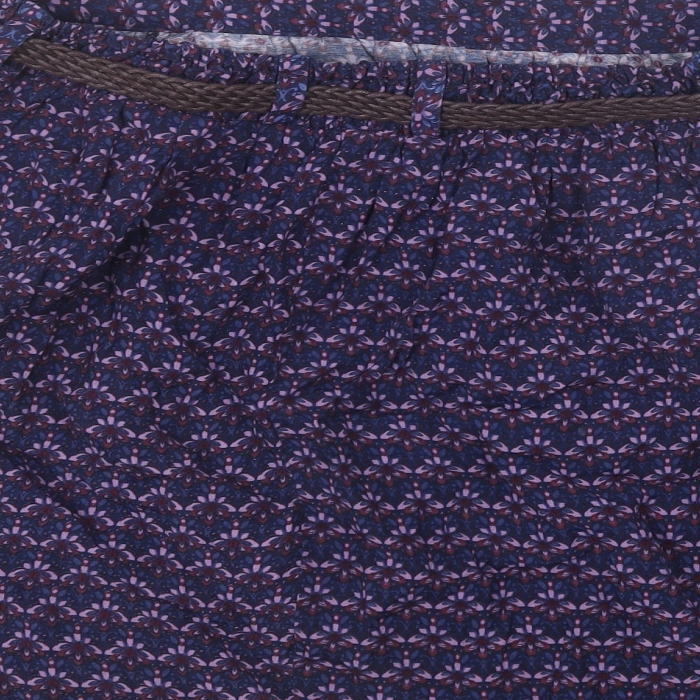 Marks and Spencer Womens Purple Floral  A-Line Skirt Size 14