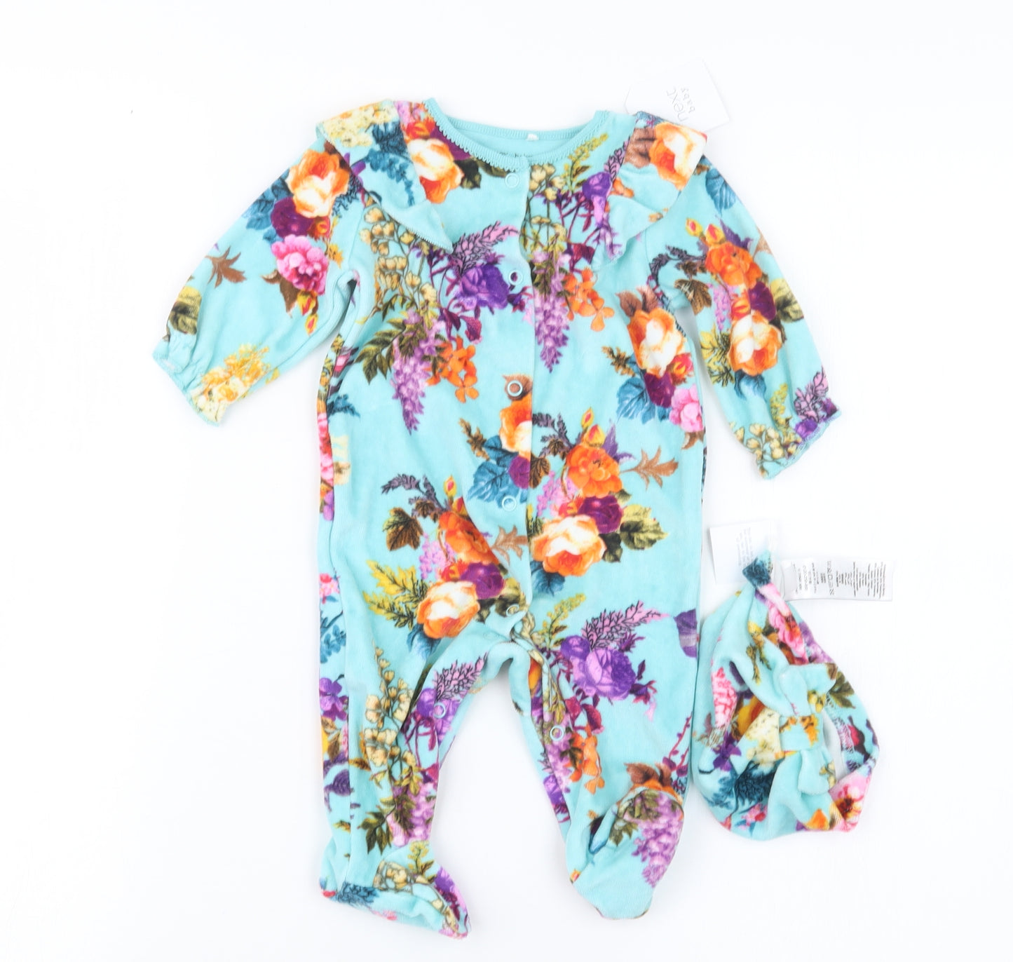 NEXT Girls Blue Geometric  Coverall Outfit/Set Size 0-3 Months