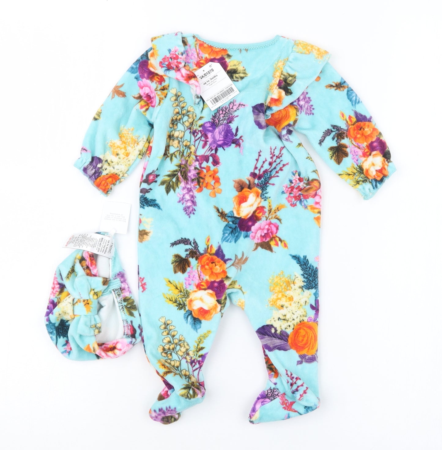 NEXT Girls Blue Geometric  Coverall Outfit/Set Size 0-3 Months