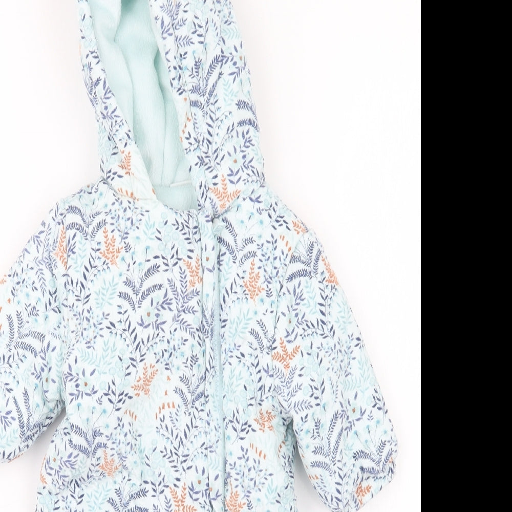 NEXT Girls Blue Geometric  Overcoat Coat Size 0-3 Months  - One Piece