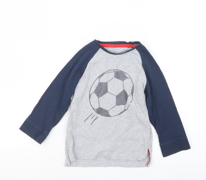 Mothercare Boys Grey Geometric Babydoll Pyjama Top Size 18-24 Months