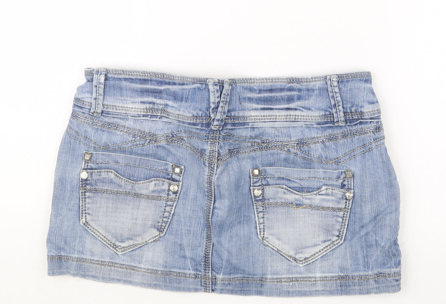 Gourd Womens Blue  Denim Mini Skirt Size 30 in