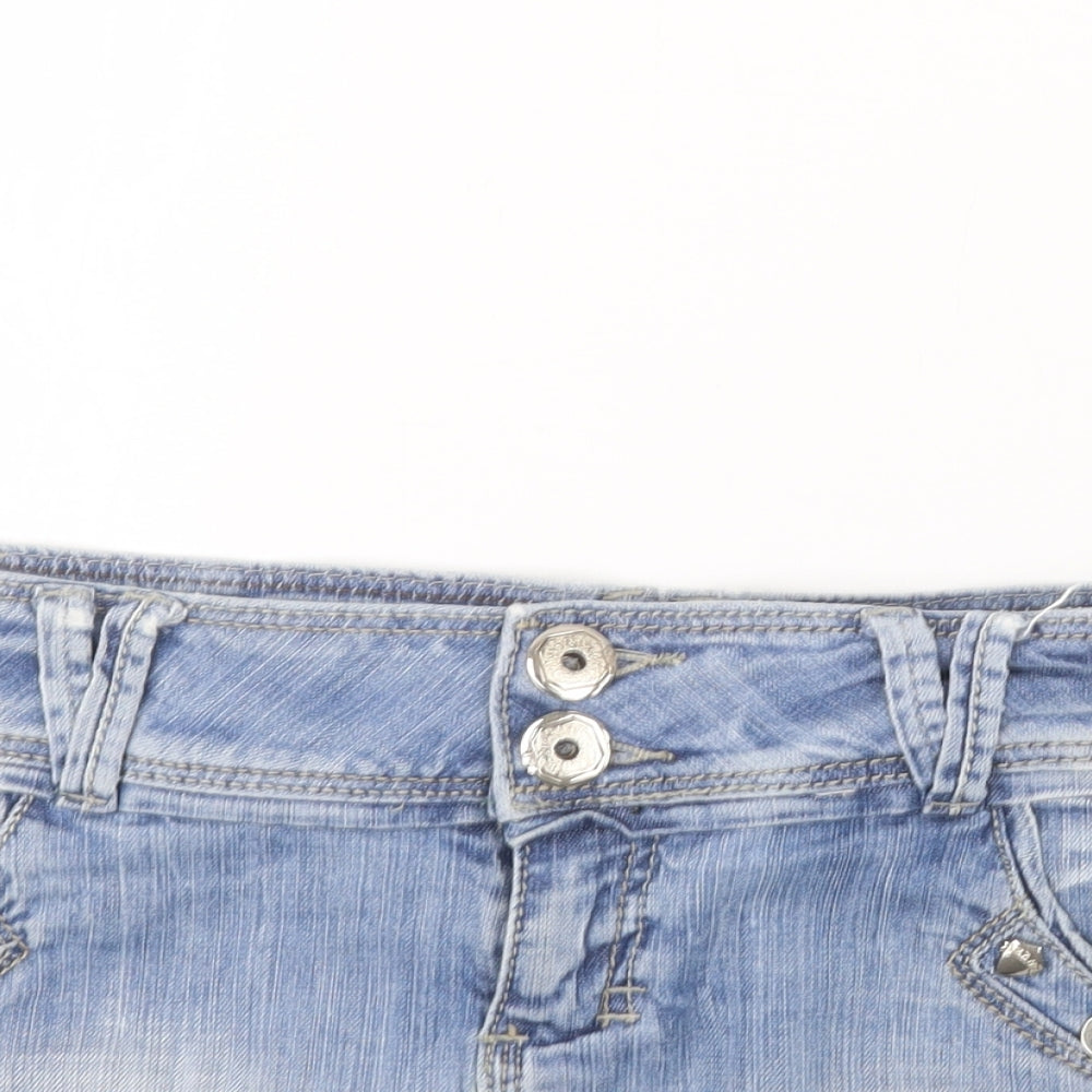 Gourd Womens Blue  Denim Mini Skirt Size 30 in
