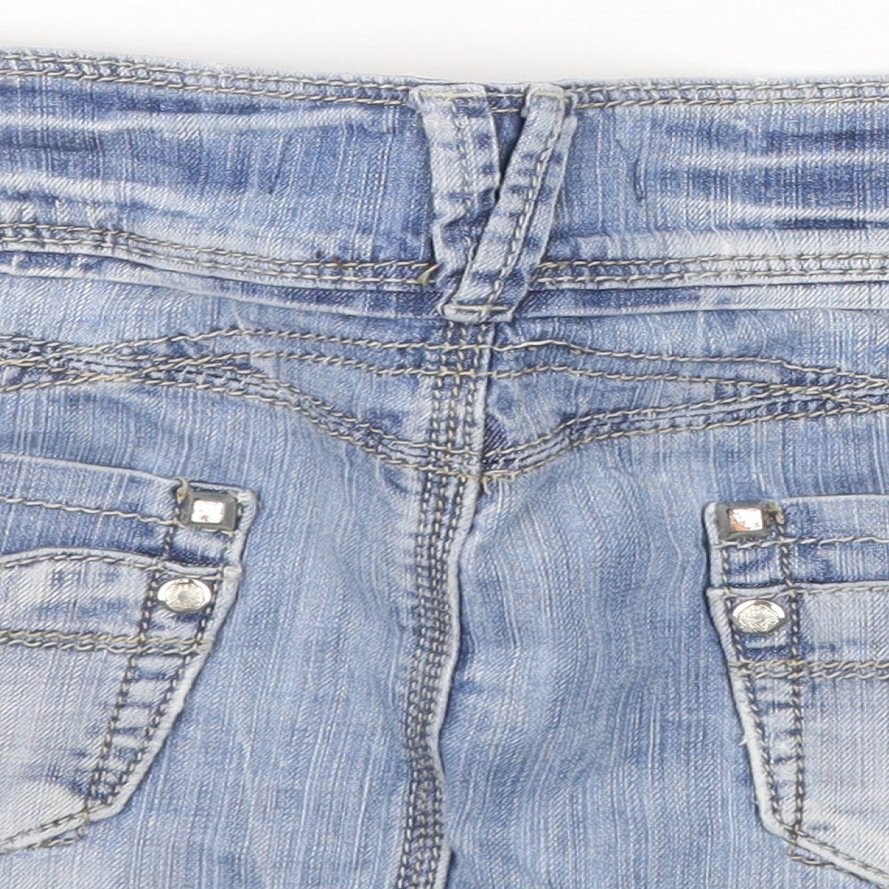 Gourd Womens Blue  Denim Mini Skirt Size 30 in