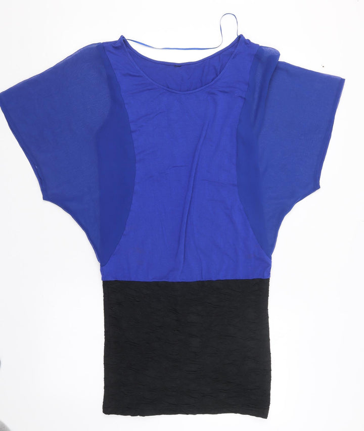 Zebra Womens Blue T-Shirt Dress Size S