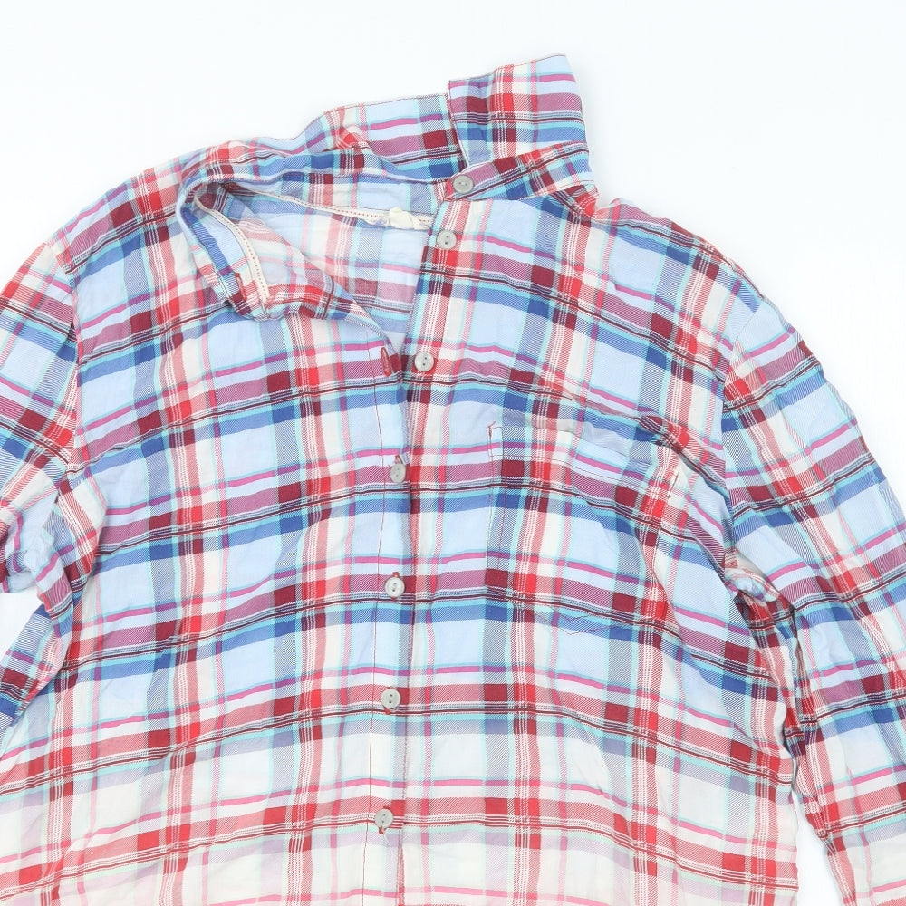 Matalan Womens Blue Check  Basic Button-Up Size 12